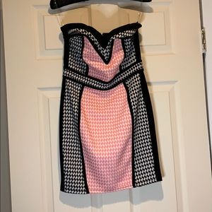 Pink and black tube dress